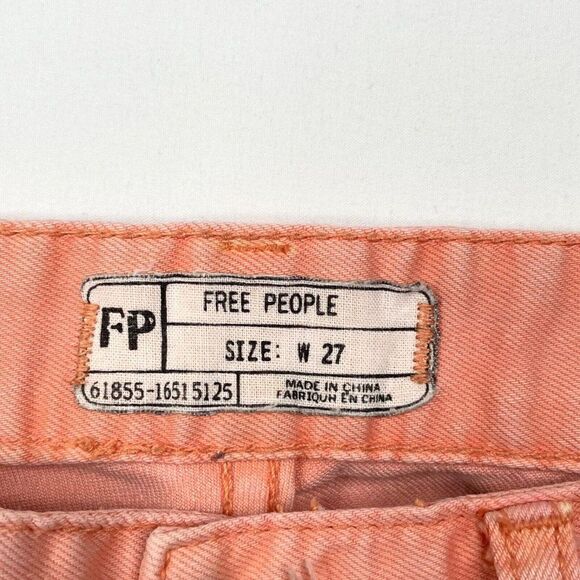 FREE PEOPLE Orange Ankle Zip Skinny Jean - Picture 4 of 12